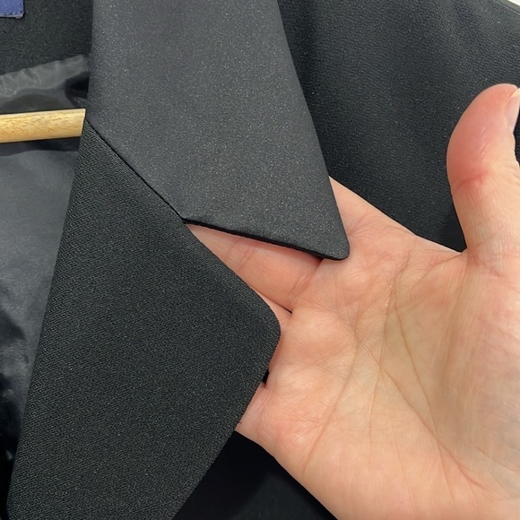 Preston and York Women's Size 12 Black Tuxedo Jacket Satin - Picture 4 of 15